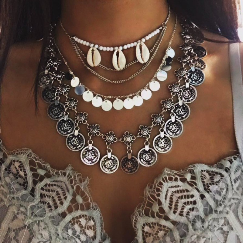 JOUVAL Bohemian Vintage Multilayer Pendant Necklace For Women Seashell Cowire White Beads Long Metal Chain Necklaces Collier
JOUVAL Bohemian Vintage Multilayer Pendant Necklace For Women Seashell Cowire White Beads Long Metal Chain Necklaces Collier
