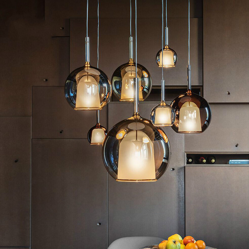 Nordic Modern LED Pendant Lamps Creative Water Droplets Stained Glass Hanging Lamp for Restaurant Livingroom Bedroom Deco