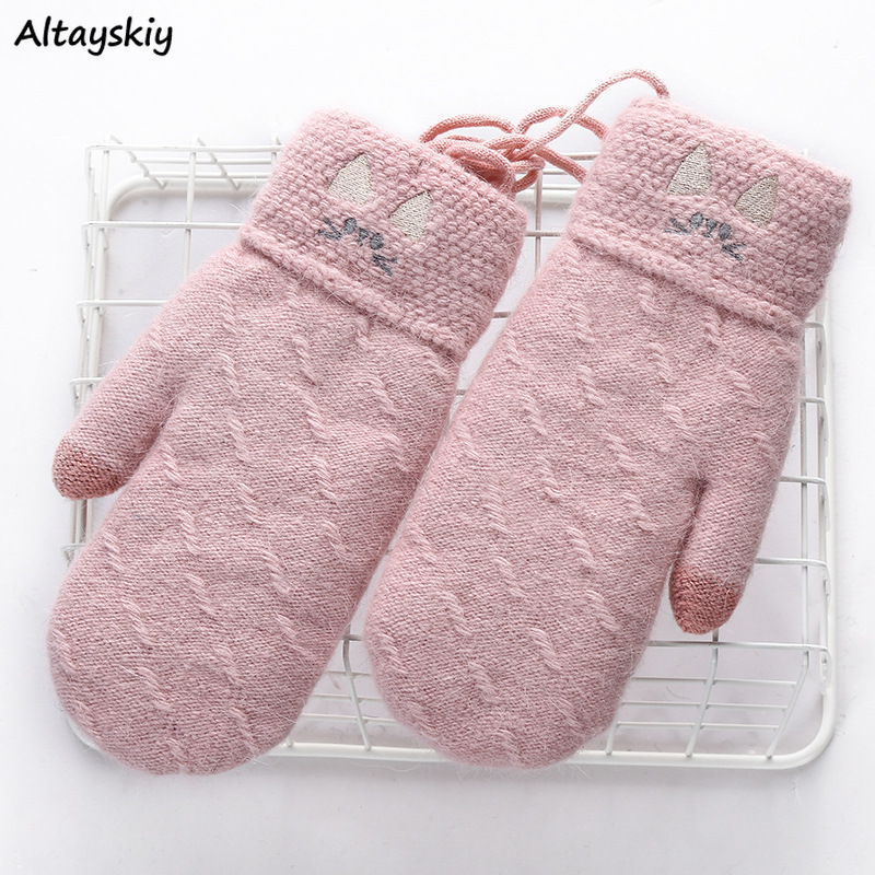 Gloves Women Simple Kawaii Printed Warm Winter Womens Knitted Winter All-match Lovely Girls Elegant Accessories Female Mittens
Gloves Women Simple Kawaii Printed Warm Winter Womens Knitted Winter All-match Lovely Girls Elegant Accessories Female Mittens