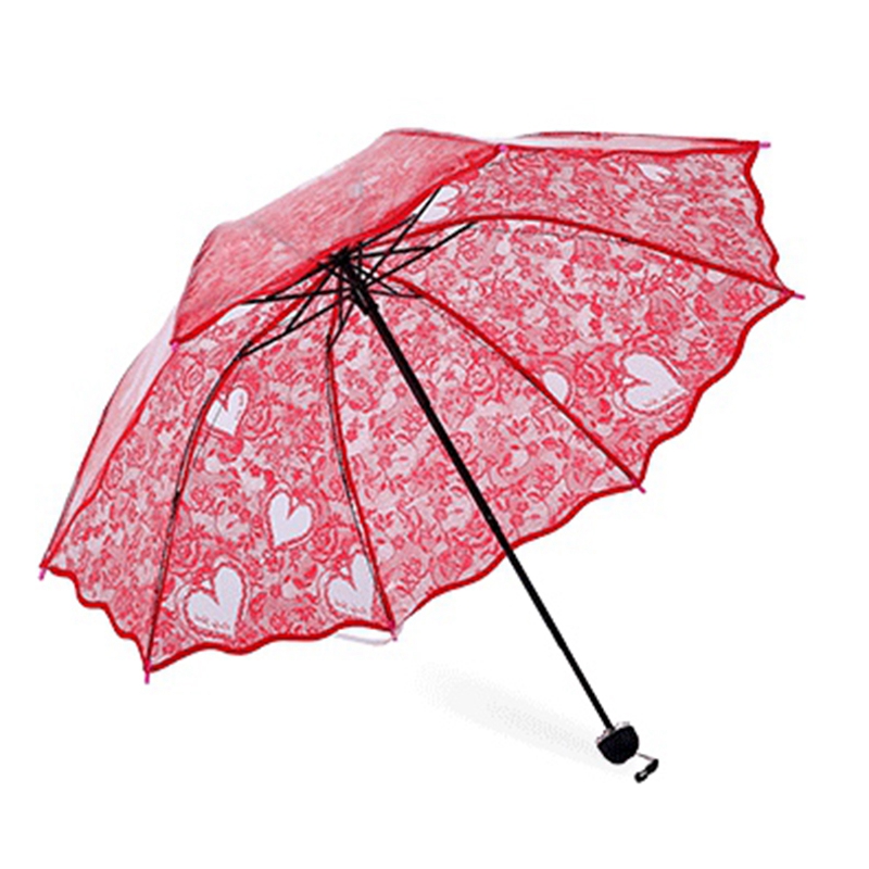 Plastic PVC Transparent Princess Lace Compact Rain Women Windproof Sunny and Rainy Umbrella
Plastic PVC Transparent Princess Lace Compact Rain Women Windproof Sunny and Rainy Umbrella