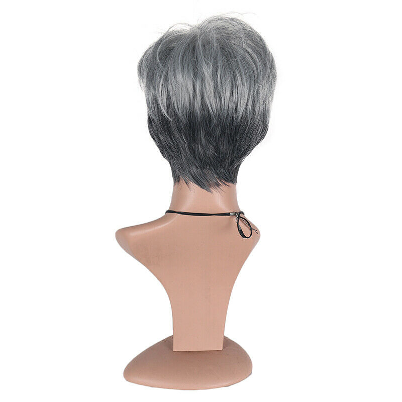 Women Fashion Natural Short Wig Synthetic Hair Full Wig with Bangs Xmas Cosplay