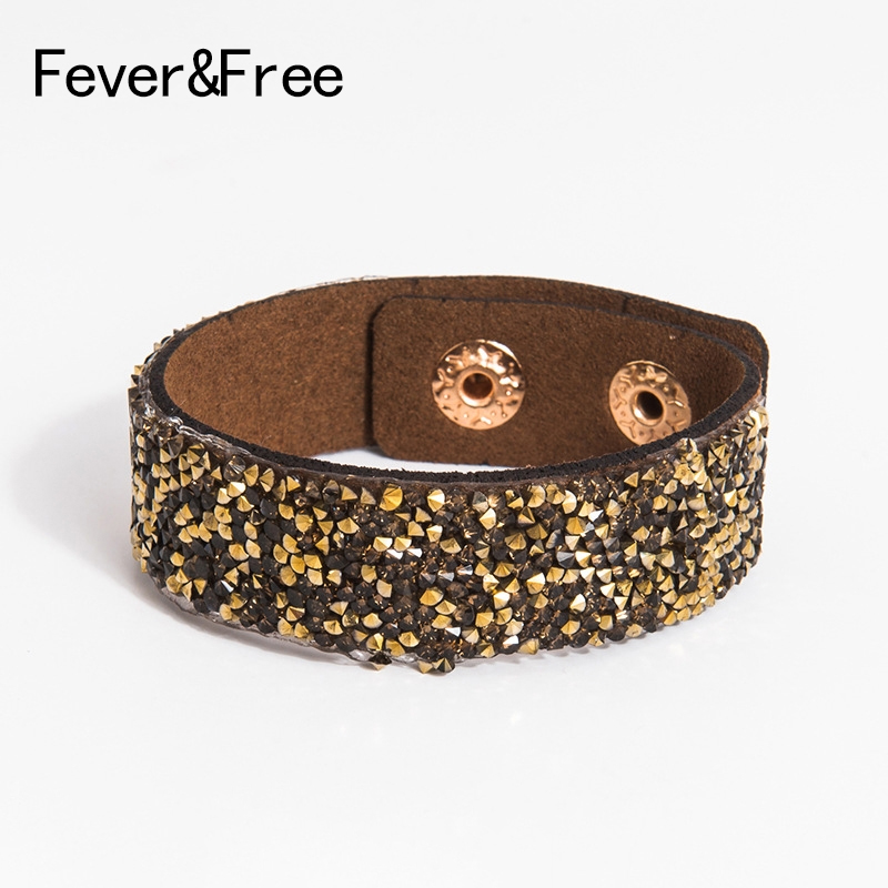 Fever&Free Wide PU Leather Bracelet Gorgeous Trendy Gem Rhinestone Wristband Bangle Bohemian Bracelets & Bangles Fashion Jewelry
Fever&Free Wide PU Leather Bracelet Gorgeous Trendy Gem Rhinestone Wristband Bangle Bohemian Bracelets & Bangles Fashion Jewelry