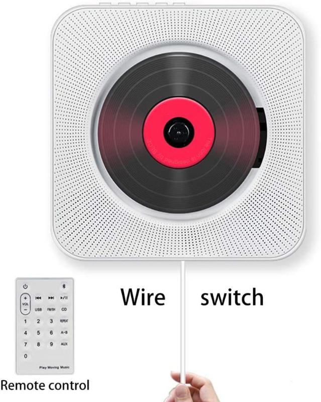 CD Player, Wall-Mounted Bluetooth Portable Home Audio Boombox with Remote Control FM Radio Built-in HiFi Speakers USB MP3
CD Player, Wall-Mounted Bluetooth Portable Home Audio Boombox with Remote Control FM Radio Built-in HiFi Speakers USB MP3