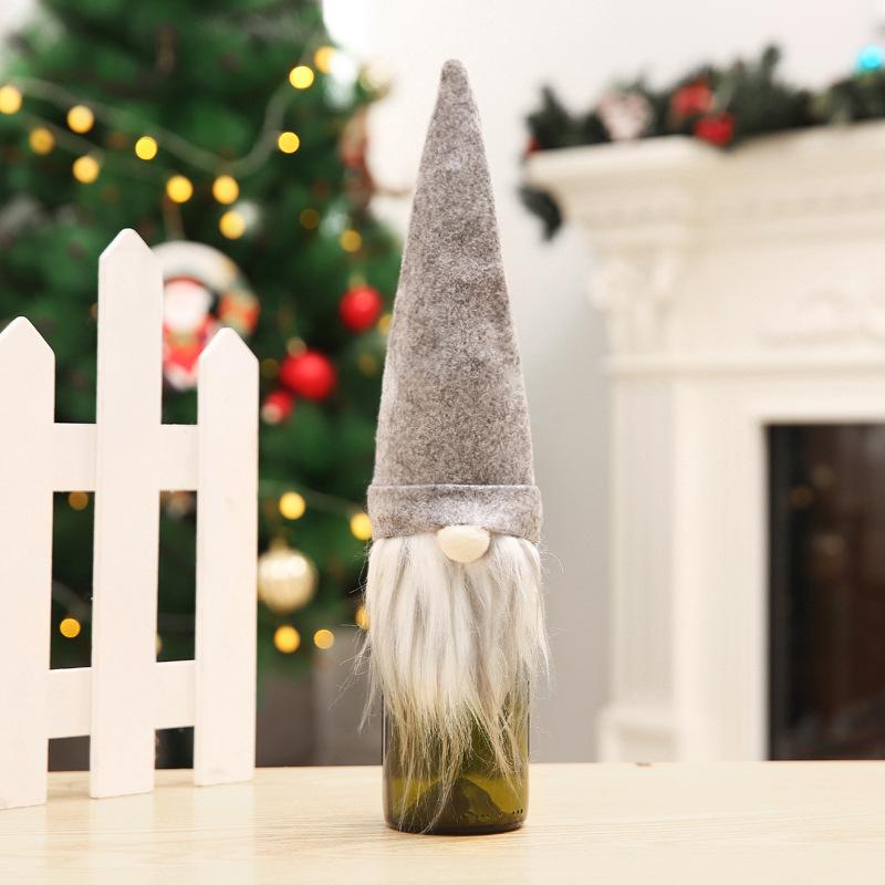 New Christmas Gift Bag Decorations Santa Claus Wine Glass Bottle Set Party Home Decors FY7175