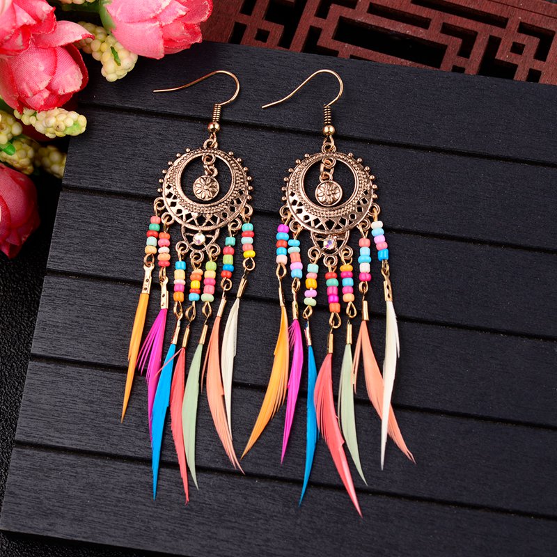 TopHanqi Bohemian Ethnic Colorful Feather Earrings For Women Vintage Hollow Metal LongTassel Drop Earrings Fashion Jewelry Gifts
TopHanqi Bohemian Ethnic Colorful Feather Earrings For Women Vintage Hollow Metal LongTassel Drop Earrings Fashion Jewelry Gifts