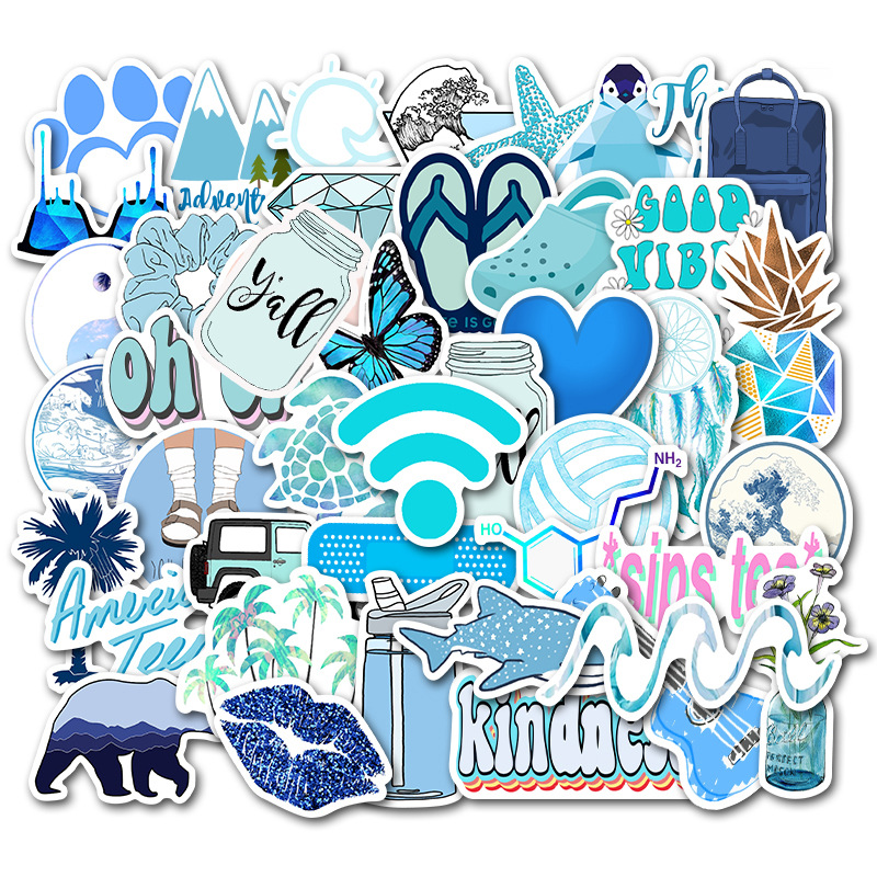 50Pcs Fresh Blue VSCO Vinyl Stickers Pack Non-random Graffiti Car Bike Luggage Sticker Laptop Skateboard Motor Water Bottle Decal
50Pcs Fresh Blue VSCO Vinyl Stickers Pack Non-random Graffiti Car Bike Luggage Sticker Laptop Skateboard Motor Water Bottle Decal