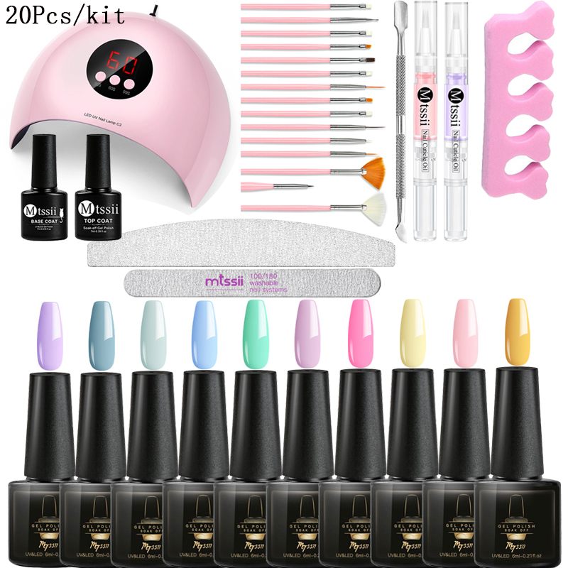 Mtssii Gel Nail Polish Set 6ML Manicure Set For Manicure 36W LED Lamp Tool Kit Gel Varnish Semi Permanent Pure Color UV
Mtssii Gel Nail Polish Set 6ML Manicure Set For Manicure 36W LED Lamp Tool Kit Gel Varnish Semi Permanent Pure Color UV