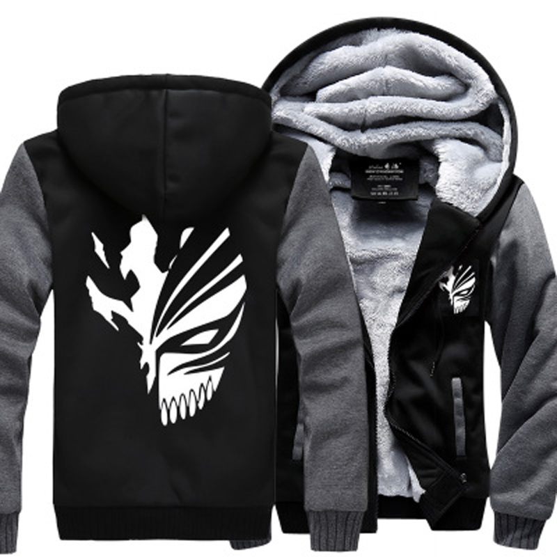 Sweatshirt Anime Bleach Kurosaki Ichigo hoodies 2019 spring winter thicken fleece men's jacket sportswear Casual Zip Up hoody T200914, Black
Sweatshirt Anime Bleach Kurosaki Ichigo hoodies 2019 spring winter thicken fleece men's jacket sportswear Casual Zip Up hoody T200914, Black