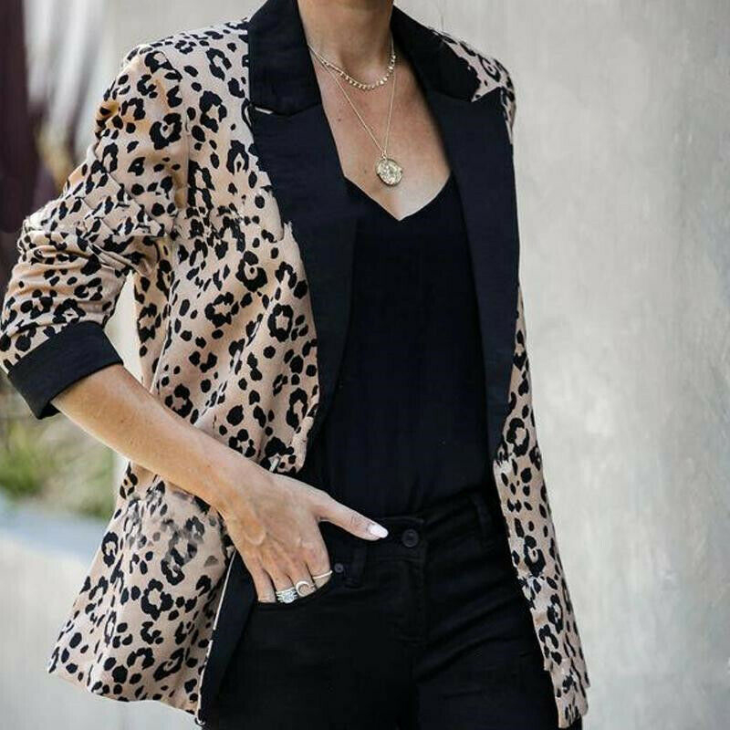 Women Slim Suit Blazer Ladies Casual Leopard Blazer Outwear Long Sleeve Jacket Coat Suit Fashion Female Outwear Blazers
Women Slim Suit Blazer Ladies Casual Leopard Blazer Outwear Long Sleeve Jacket Coat Suit Fashion Female Outwear Blazers