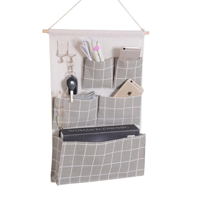 2020 New Plaid Hanging Bag Wall Closet Storage Bag with 5 Pockets and and 2 Hooks Bathroom Organizer, White
2020 New Plaid Hanging Bag Wall Closet Storage Bag with 5 Pockets and and 2 Hooks Bathroom Organizer, White