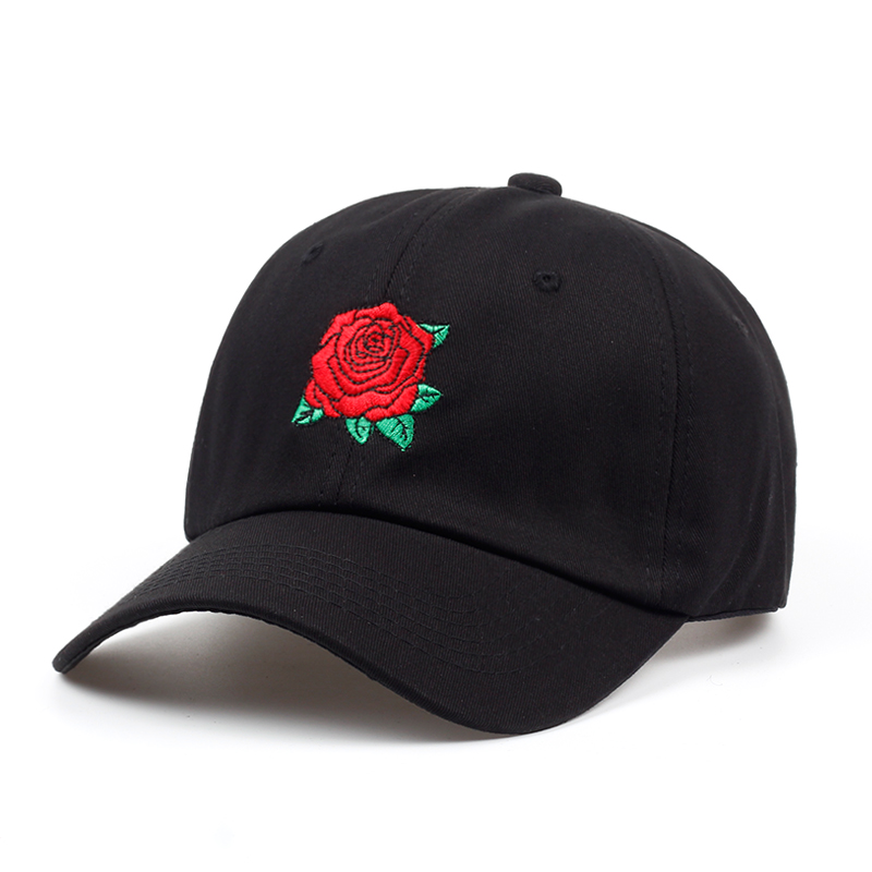 Ball Caps 2021 Red Rose Flower Baseball Cap Women Snapback With Dad Hat Female Hip Hop Sun Summer Brand Hats Wholesale