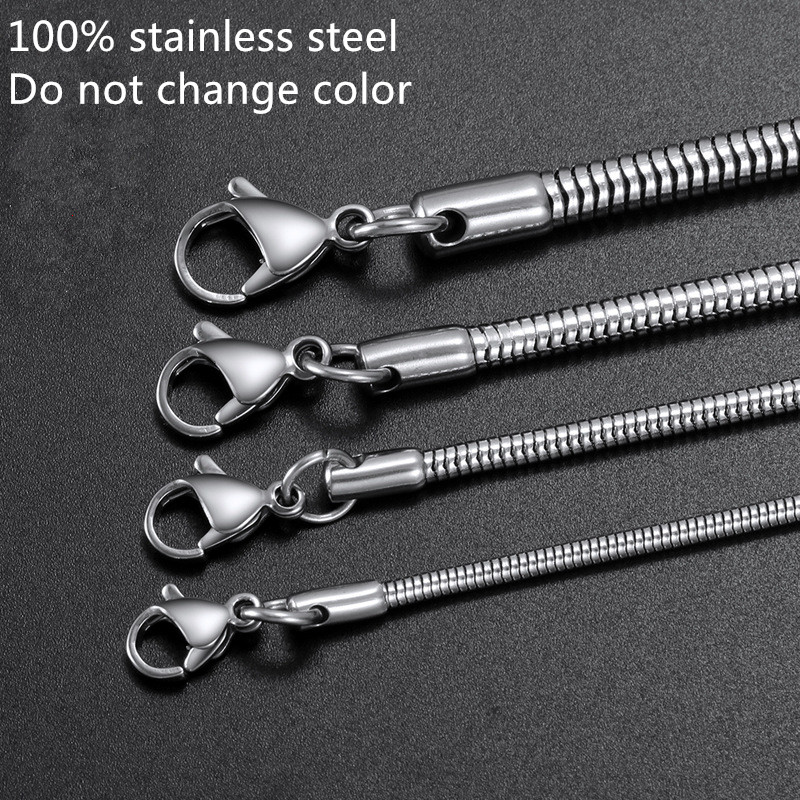 Hot Sale 316L Stainless Steel Snake Chain Necklace For Men and Women Titanium Steel Link Necklace Width 2MM 3MM Length 16-28inch
Hot Sale 316L Stainless Steel Snake Chain Necklace For Men and Women Titanium Steel Link Necklace Width 2MM 3MM Length 16-28inch