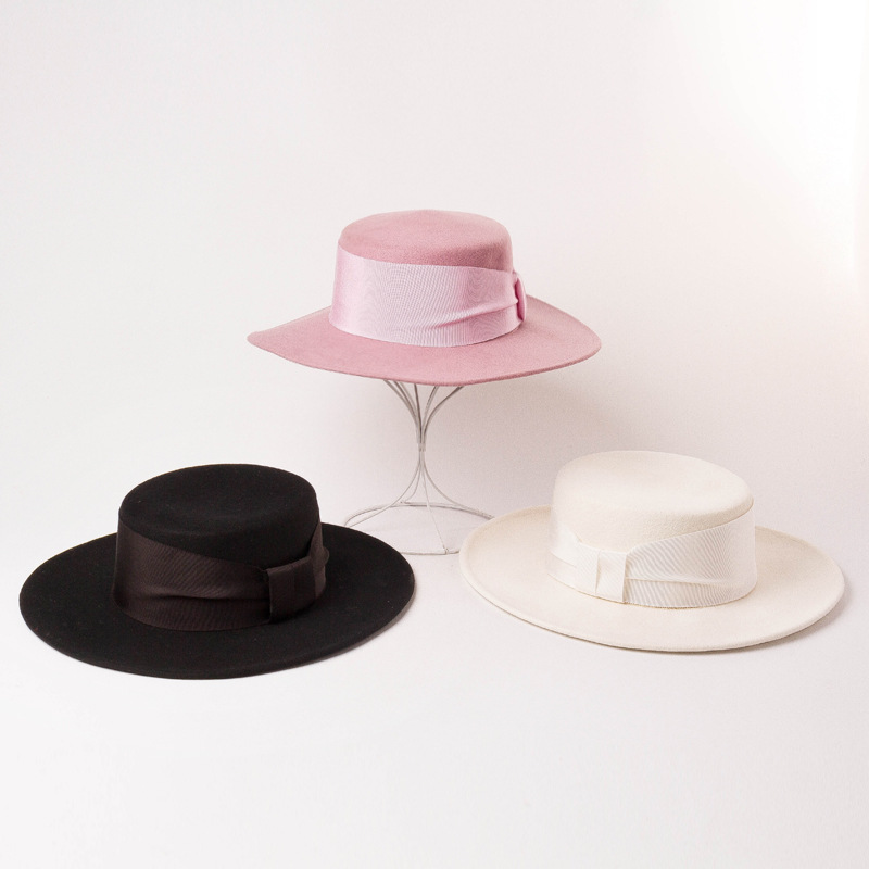 European American autumn winter new wide bow ribbon delicate woolen flat hat travel shopping fashion felt hat mens fedora, White
European American autumn winter new wide bow ribbon delicate woolen flat hat travel shopping fashion felt hat mens fedora, White