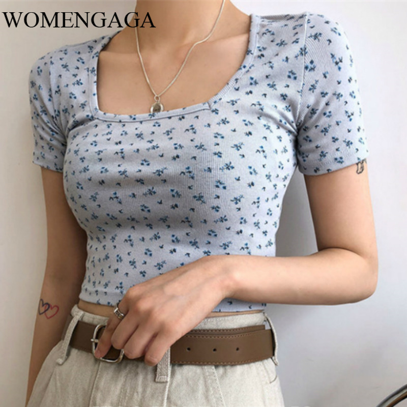 BLUE Small Floral Short-Sleeved T-shirt 2020 Spring And Summer Square Collar Short Navel Top Women Sexy Girl Female UDGM, As shown
BLUE Small Floral Short-Sleeved T-shirt 2020 Spring And Summer Square Collar Short Navel Top Women Sexy Girl Female UDGM, As shown