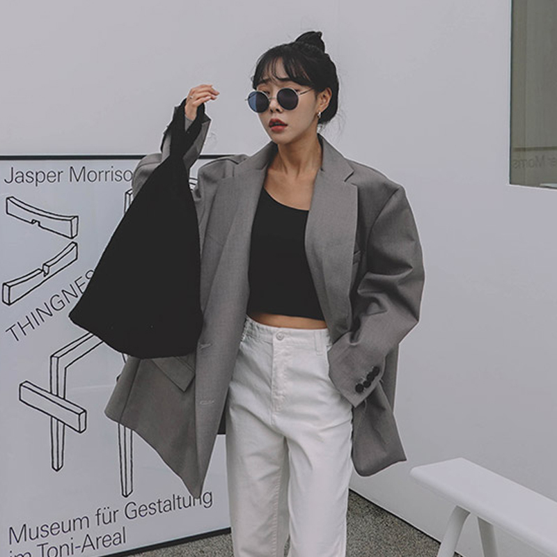 Women's Suits & Blazers Korea 2021 Vintage Fashion Loose Gray Oversize Grey Suit Spring Casual High Quality Coat For Women YJ105
Women's Suits & Blazers Korea 2021 Vintage Fashion Loose Gray Oversize Grey Suit Spring Casual High Quality Coat For Women YJ105