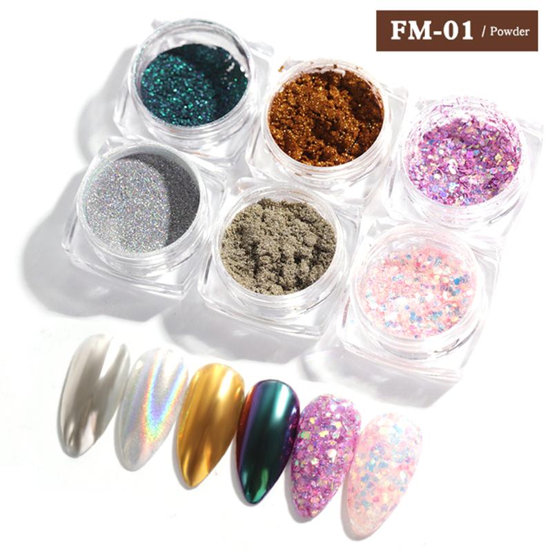 6Pcs/Set Holographic Nail Powders Magic Mirror Shell Nail Glitters Mix Sparkling Sequins Neon Powder Dust Laser Art Pigment
6Pcs/Set Holographic Nail Powders Magic Mirror Shell Nail Glitters Mix Sparkling Sequins Neon Powder Dust Laser Art Pigment
