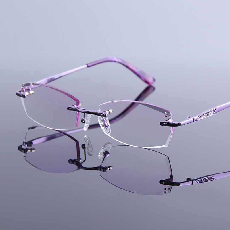 High Quality Ultra-light Reading Glasses Woman Alloy Diamond Cut Trimming Eyeglasses Rimless Frame Women Prescription Glasses
High Quality Ultra-light Reading Glasses Woman Alloy Diamond Cut Trimming Eyeglasses Rimless Frame Women Prescription Glasses