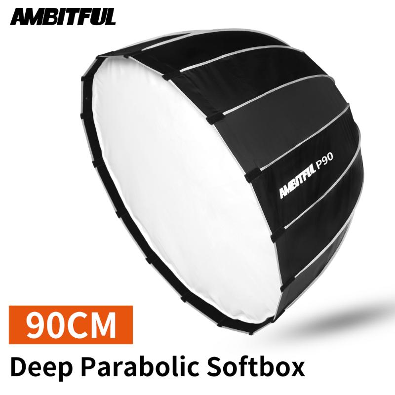 AMBITFUL P90 90CM 16 Rods Deep Parabolic Portable Bowens Mount Softbox for Studio Flash Speedlite Reflector Photo Studio Softbox
AMBITFUL P90 90CM 16 Rods Deep Parabolic Portable Bowens Mount Softbox for Studio Flash Speedlite Reflector Photo Studio Softbox