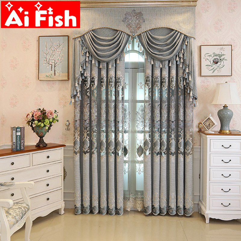European Luxury New Gray Curtains for Living Dining Room Bedroom Fabric Chenille Embroidery Curtain Fabric Custom M029-40, White tulle
European Luxury New Gray Curtains for Living Dining Room Bedroom Fabric Chenille Embroidery Curtain Fabric Custom M029-40, White tulle