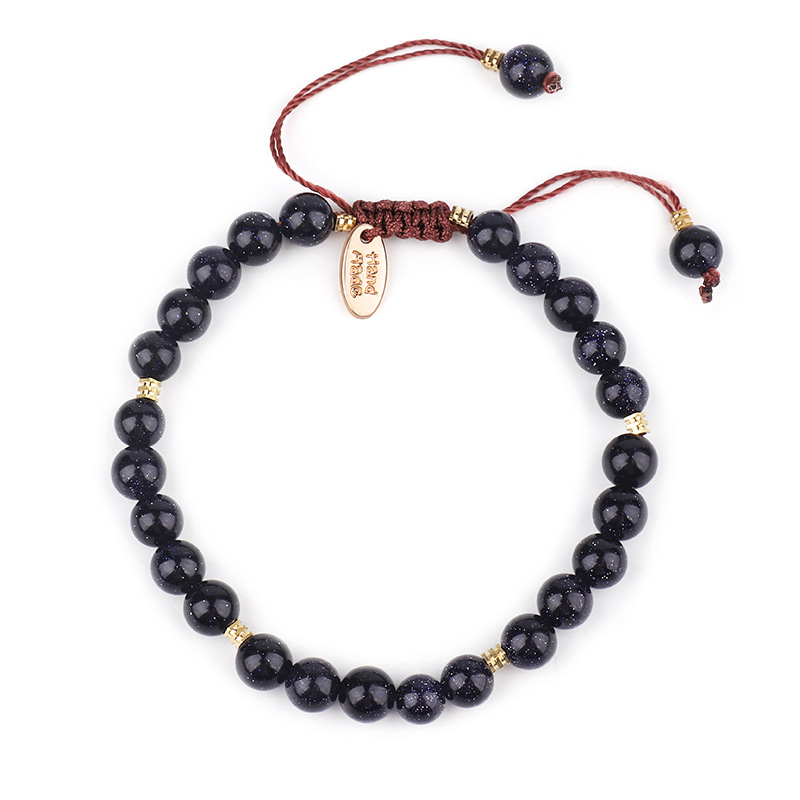 6mm Tiger Eye Stone Beads Bracelet Adjustable Braided Rope Bangles Natural Lava Rock Men Women Yoga Healing Balance Bracelets