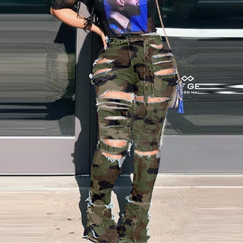Camouflage Skinny Ripped Holes Jeans Women High Waist Stretch Denim Pencil Pants Shredded Leggings Trousers Plus Size 3xl#G30, As pic
Camouflage Skinny Ripped Holes Jeans Women High Waist Stretch Denim Pencil Pants Shredded Leggings Trousers Plus Size 3xl#G30, As pic