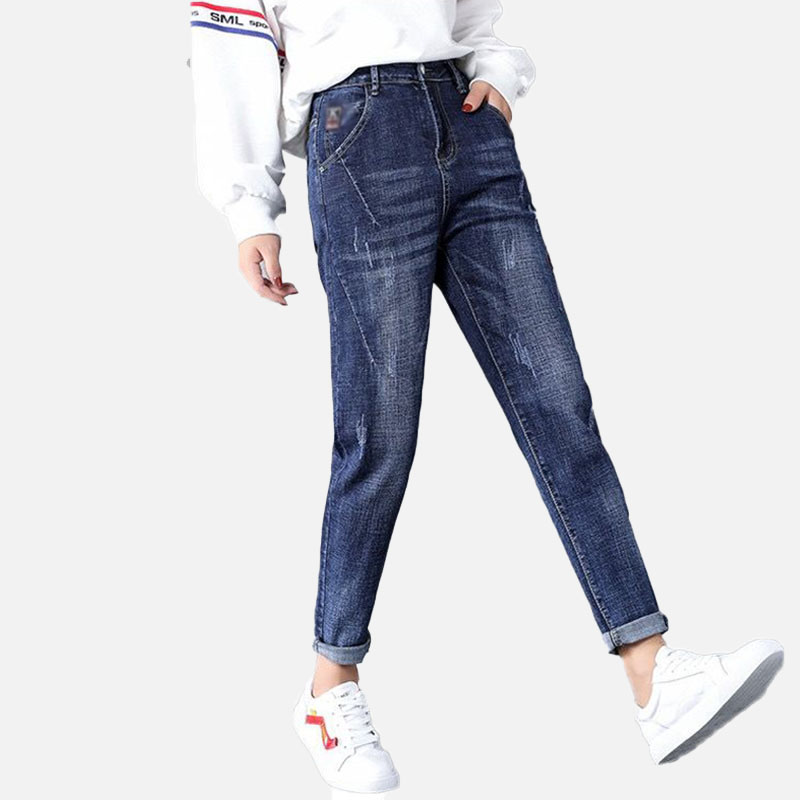 Casual loose stretch waist streetwear jean trousers women Oversize boyfriend jean harem pants Fashion scratched sweat jeans, Dark blue 2
Casual loose stretch waist streetwear jean trousers women Oversize boyfriend jean harem pants Fashion scratched sweat jeans, Dark blue 2