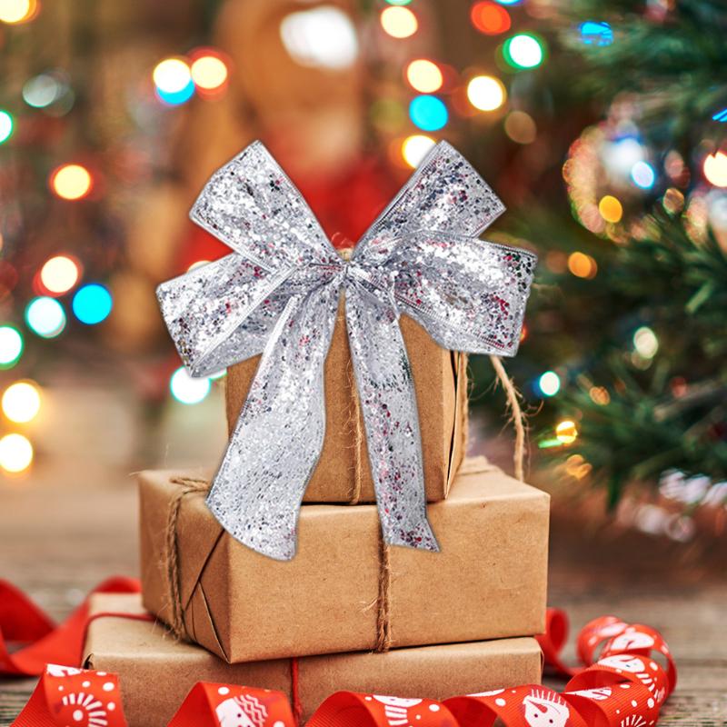 1 Roll 3m Christmas Decorations Ribbons Bowknot New Year DIY Material Party Craft Color Bar Sequins Plaid Ribbons Gift Packaging