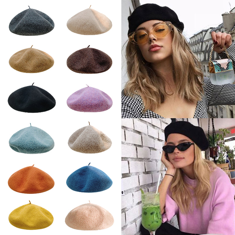 Women Girls Beret French Artist Warm Wool Winter Beanie Hat Retro Vintage Plain Beret Solid Color Elegant Ladies Flat Top Caps, Nightcap
Women Girls Beret French Artist Warm Wool Winter Beanie Hat Retro Vintage Plain Beret Solid Color Elegant Ladies Flat Top Caps, Nightcap