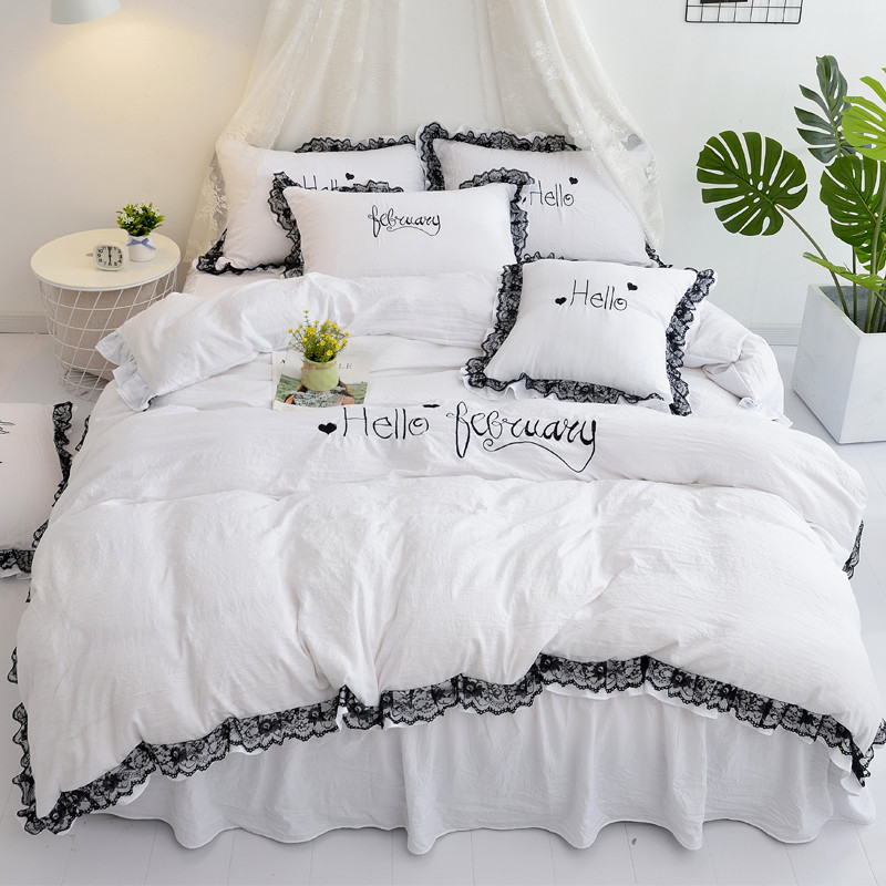Bedding Sets 4Pcs/Set Embroidery Lace Duvet Cover Bed Set Cotton Princess Adult Child Sheets And Pillow Cases, Style 1
Bedding Sets 4Pcs/Set Embroidery Lace Duvet Cover Bed Set Cotton Princess Adult Child Sheets And Pillow Cases, Style 1