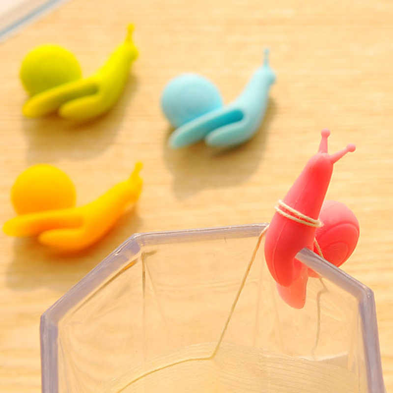 Snail Squirrel Shape Silicone Tea Bag Holder Cup Mug Tea Bag Clip Candy Colors Gift Set Good Teas Tools Infuser Silicone Tea Bag Holder