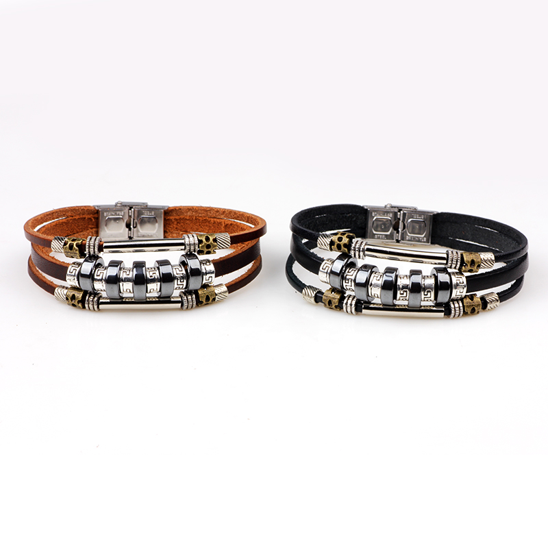 Neutral woven string beaded bracelet Retro reach multi-layer charm leather composite beaded bracelets for men and women as gift
Neutral woven string beaded bracelet Retro reach multi-layer charm leather composite beaded bracelets for men and women as gift