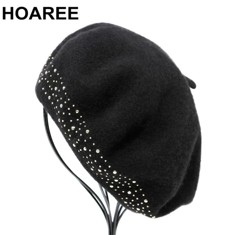 HOAREE Women Beret Hat Wool French Hat Ladies Black Rivet Soft Vintage Berets Female Wool Winter Painters Caps Accessories, Black berets
HOAREE Women Beret Hat Wool French Hat Ladies Black Rivet Soft Vintage Berets Female Wool Winter Painters Caps Accessories, Black berets