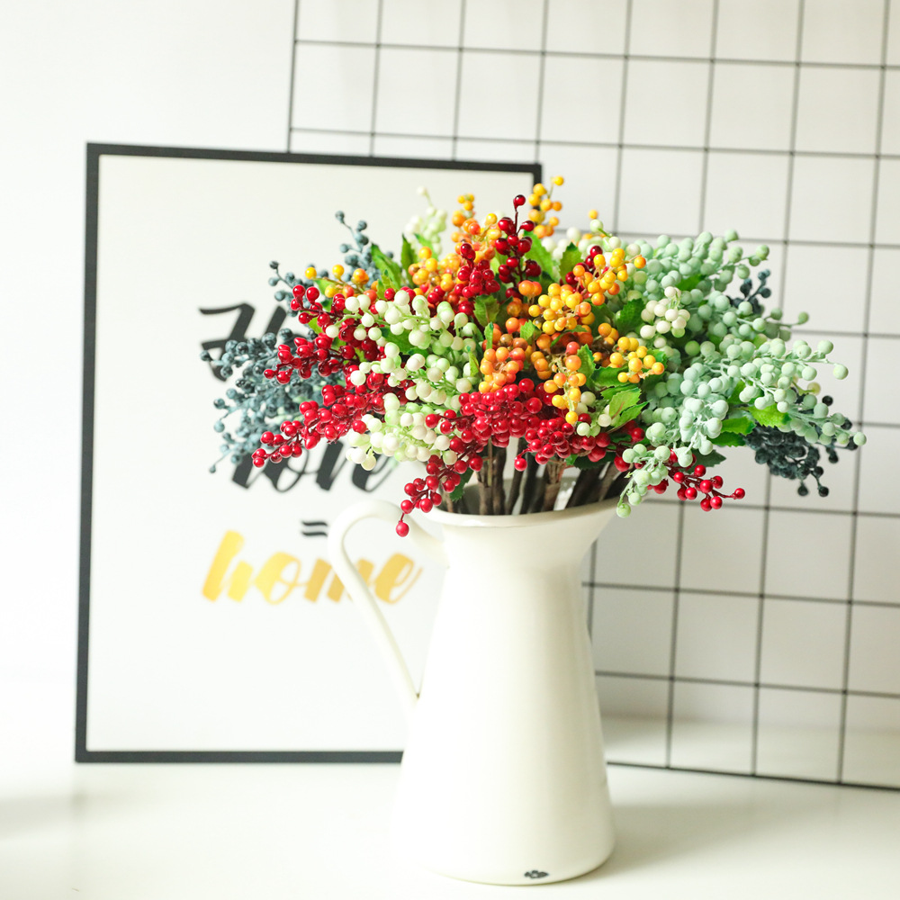 Fake Artificial Flowers Home Decoration 5heads Simulation Berry Fake Plants For Wedding Party Decoration Berry Artificial Plants, White green
Fake Artificial Flowers Home Decoration 5heads Simulation Berry Fake Plants For Wedding Party Decoration Berry Artificial Plants, White green