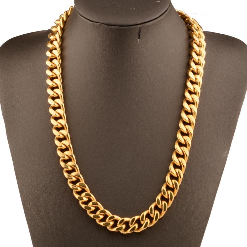 Fashion Curb Cuban Mens Necklace Chain Gold Stainless Steel Necklaces Or Bracelet for Men Hip Hop Jewelry 13mm Wide 7-32
Fashion Curb Cuban Mens Necklace Chain Gold Stainless Steel Necklaces Or Bracelet for Men Hip Hop Jewelry 13mm Wide 7-32