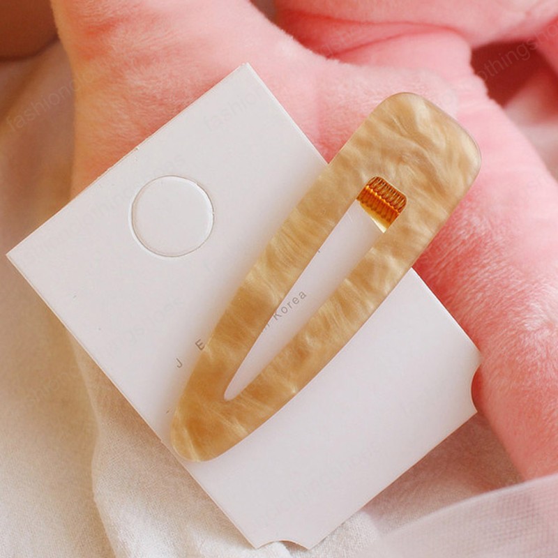 Women Girls Acrylic Hollow Geometric Candy Color Hair Clips Hairpins Barrettes Hair Accessories