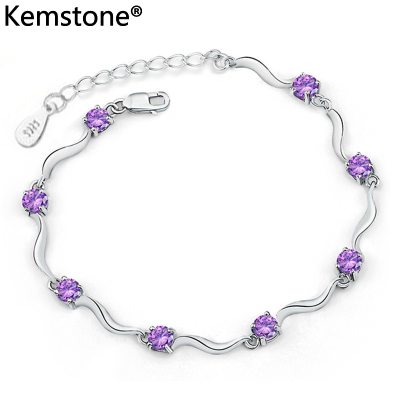 Kemstone Adjustable Purple Silver Color Copper Cubic Zirconia Charm Link Bracelet Jewelry Gift for Women Girls
Kemstone Adjustable Purple Silver Color Copper Cubic Zirconia Charm Link Bracelet Jewelry Gift for Women Girls