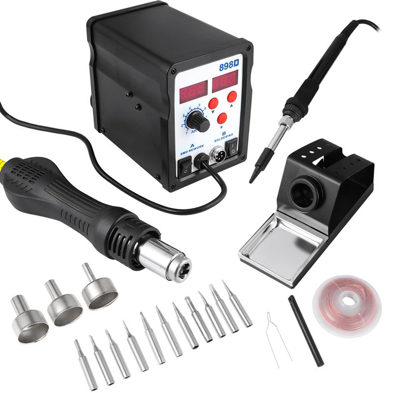 2 In 1 Digital Rework Station Hot Air Gun Soldering Iron 700W Desoldering Soldering Station Heat Gun with US Plug
2 In 1 Digital Rework Station Hot Air Gun Soldering Iron 700W Desoldering Soldering Station Heat Gun with US Plug