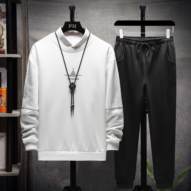 Autumn Men's Casual Korean Pullover+Lace-up Sweatpants 2PCS Set Men Fashion Tracksuit Jogging Sports Suit Male 8 Color 4XL, Black
Autumn Men's Casual Korean Pullover+Lace-up Sweatpants 2PCS Set Men Fashion Tracksuit Jogging Sports Suit Male 8 Color 4XL, Black