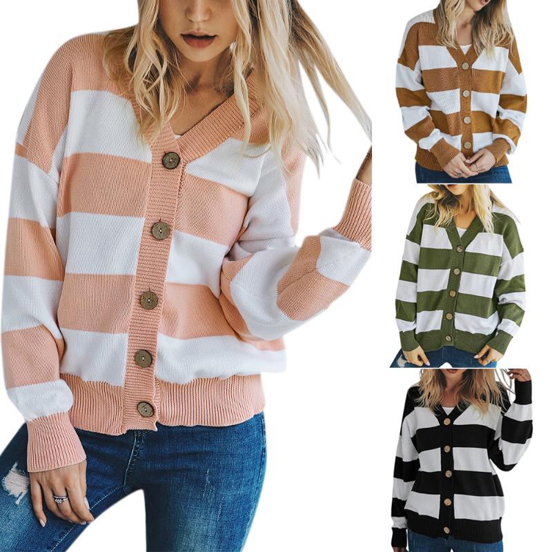 Womens Sweater Cardigan Long Sleeve Stripe Loose Autumn Coat Casual Baggy Jumper Tops Single Breasted, Pink
Womens Sweater Cardigan Long Sleeve Stripe Loose Autumn Coat Casual Baggy Jumper Tops Single Breasted, Pink