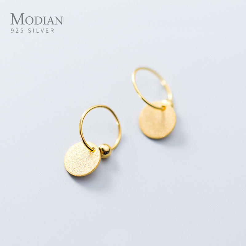 Modian Hoop Earrings For Women Round Scrub Beads 925 Sterling Silver Circle Earring Minimalist Fashion Luxury Gold Color Jewelry
Modian Hoop Earrings For Women Round Scrub Beads 925 Sterling Silver Circle Earring Minimalist Fashion Luxury Gold Color Jewelry