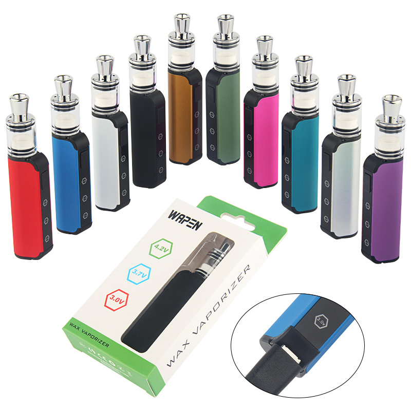 New Wapen Dab Wax Vaporizer Pen 2ml Glass Ceramic Coil Tank Starter Kit with Preheat VV Variable Voltage Vapes 450mAh Battery
New Wapen Dab Wax Vaporizer Pen 2ml Glass Ceramic Coil Tank Starter Kit with Preheat VV Variable Voltage Vapes 450mAh Battery