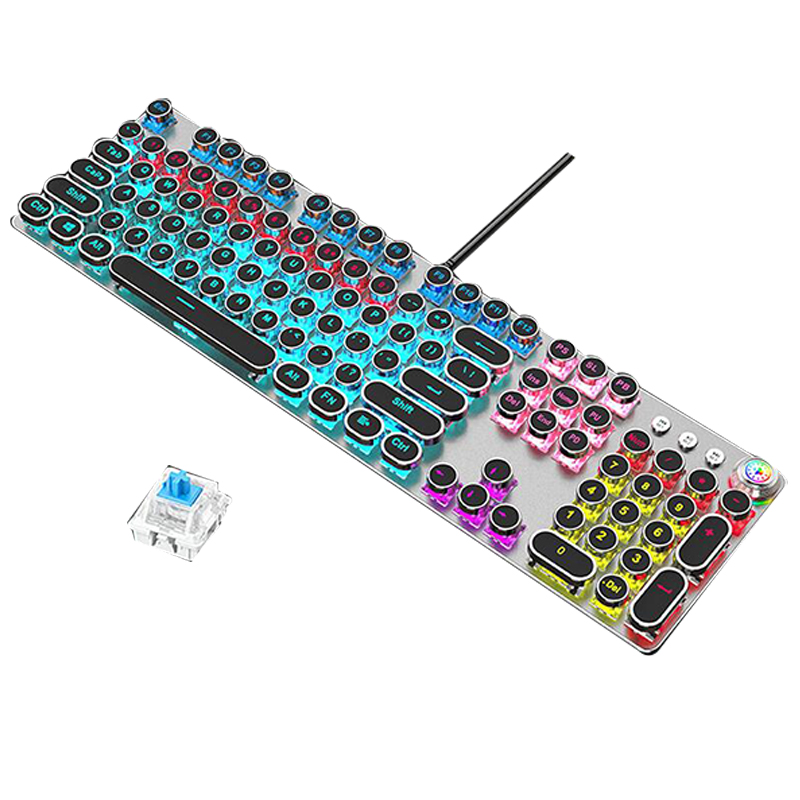 Rotating Macro Backlit Mechanical Keyboard Vintage Blue Red Switch 104 Keys LED Computer Gamer for Steampunk
Rotating Macro Backlit Mechanical Keyboard Vintage Blue Red Switch 104 Keys LED Computer Gamer for Steampunk