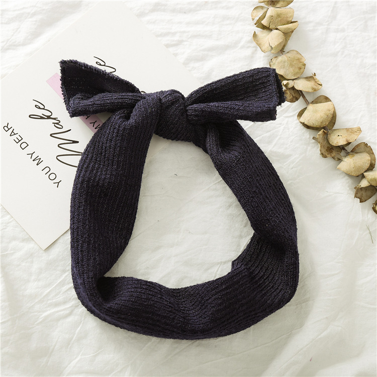 Baby Girl Fashion headband Toddler Autumn Winter Hairband Solid color soft Hair bands Elastic Hairbows 9 Colors M2709