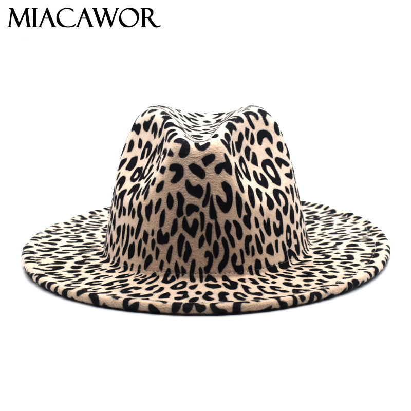MIACAWOR Hot Selling Women Leopard Fedora Hat Top Hat High Quality Wool Soft Top Felt Men's Black Cloche F61, Beige
MIACAWOR Hot Selling Women Leopard Fedora Hat Top Hat High Quality Wool Soft Top Felt Men's Black Cloche F61, Beige