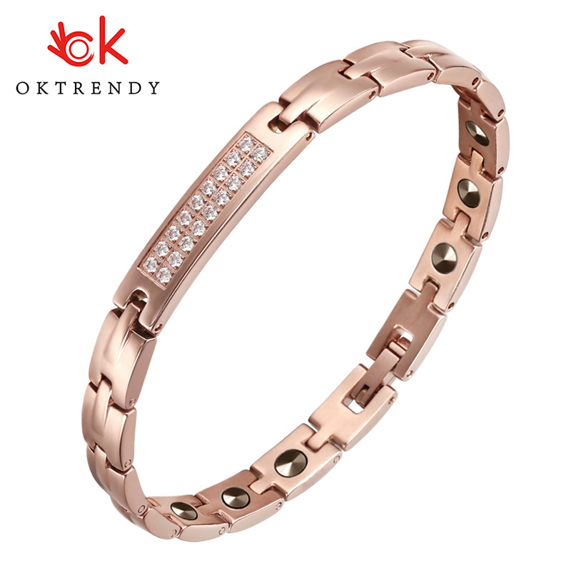 Oktrendy Stainless Steel Magnetic Therapy Bracelet Women Luxury Magnet Bracelet Health With Gold Color White Rhinestone
Oktrendy Stainless Steel Magnetic Therapy Bracelet Women Luxury Magnet Bracelet Health With Gold Color White Rhinestone