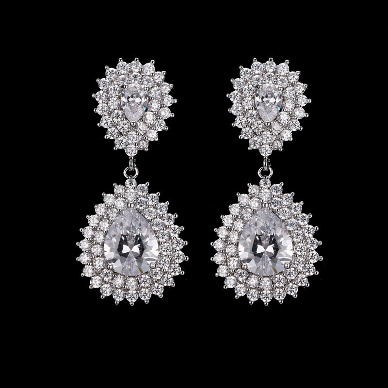 Dangle & Chandelier Classic Long Crystal Pear Shape Drop Earrings For Women With Silver Color Zircon Party Wedding Earings Pendientes Jewelr
Dangle & Chandelier Classic Long Crystal Pear Shape Drop Earrings For Women With Silver Color Zircon Party Wedding Earings Pendientes Jewelr