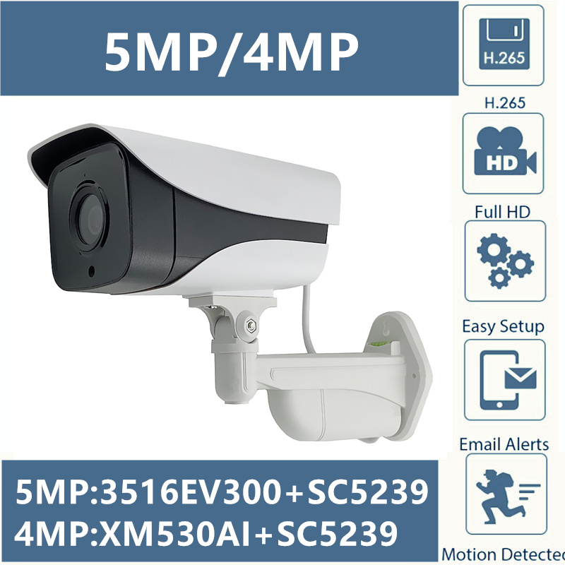 5MP 4MP 4 Array LEDs IP Camera IP66 WaterProof 3516EV300+SC5239 2592*1922 2560*1440 30M Distance Infrared ONVIF CMS XMEYE
5MP 4MP 4 Array LEDs IP Camera IP66 WaterProof 3516EV300+SC5239 2592*1922 2560*1440 30M Distance Infrared ONVIF CMS XMEYE