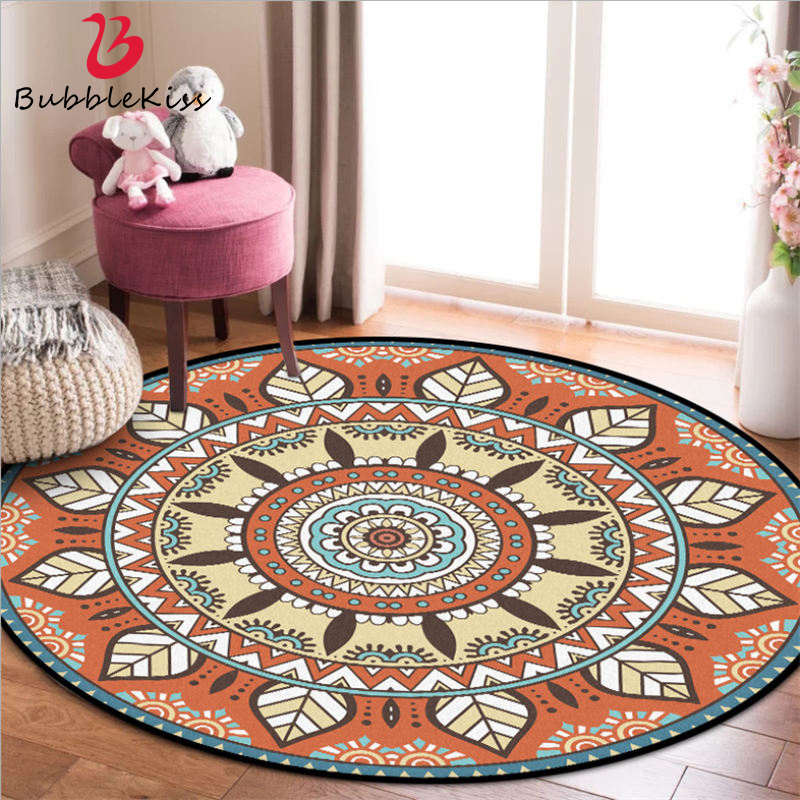 Round Carpets for Living Room Ethnic Style Orange Floral Pattern Non-slip Round Carpet Bedroom Carpet Rugs for Children Rooms
Round Carpets for Living Room Ethnic Style Orange Floral Pattern Non-slip Round Carpet Bedroom Carpet Rugs for Children Rooms