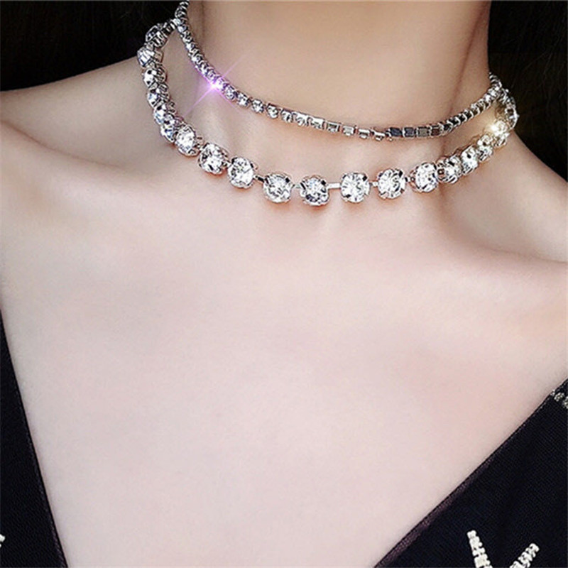 New fashion personality Rhinestone double necklaces luxury shiny crystal necklace jewelry statement women's necklace accessories
New fashion personality Rhinestone double necklaces luxury shiny crystal necklace jewelry statement women's necklace accessories