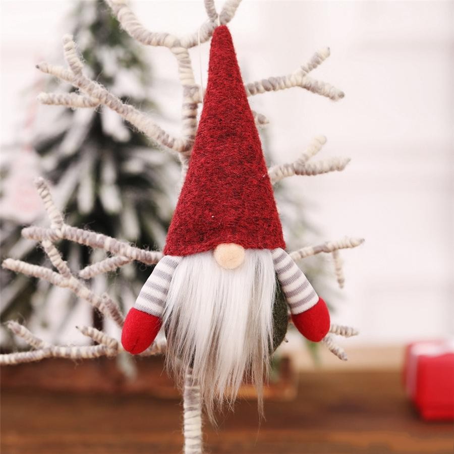Christmas Handmade Scandinavian Tomte Santa Nisse Plush Toy Table Ornament Xmas Tree Decorations